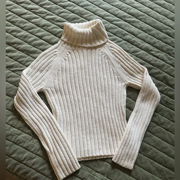 Vintage Abercrombie & Fitch Turtleneck Ribbed Cotton Sweater - Picture 1 of 4